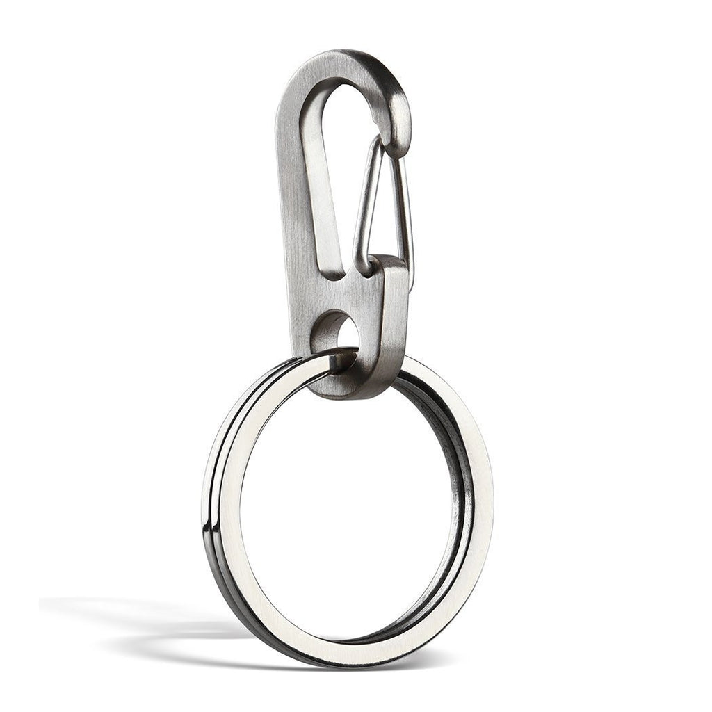 TI-EDC Titanium Mini Quick Release Keychain Carabiner Snap Hook and Key Ring